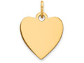 FJC Finejewelers 14k Yellow Gold Plain .027 Gauge Engravable Heart Disc Charm 14 x 18mm