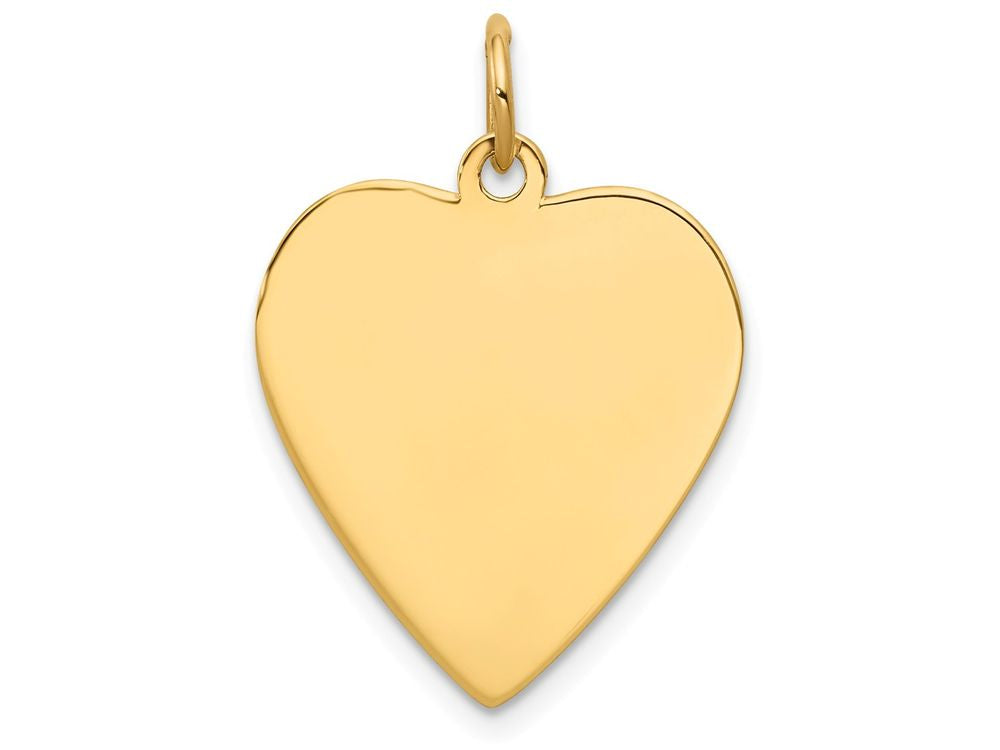 FJC Finejewelers 14k Yellow Gold Plain .009 Gauge Engravable Heart Disc Charm