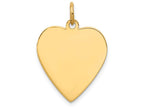 FJC Finejewelers 14k Yellow Gold Plain .009 Gauge Engravable Heart Disc Charm