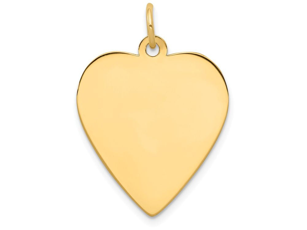 FJC Finejewelers 14k Yellow Gold Plain .011 Gauge Engravable Heart Disc Charm 21 x 27mm