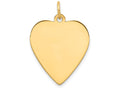 FJC Finejewelers 14k Yellow Gold Plain .035 Gauge Engravable Heart Disc Charm 21 x 27mm