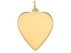 FJC Finejewelers 14k Yellow Gold Plain .035 Gauge Engravable Heart Disc Charm 21 x 27mm