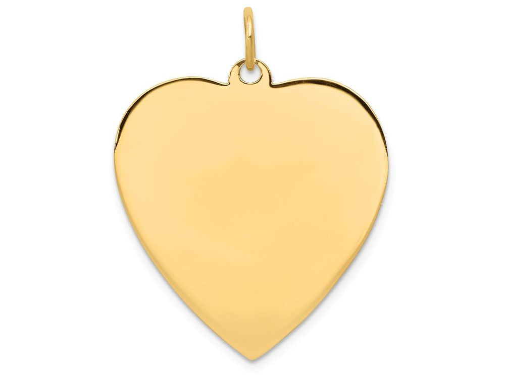 FJC Finejewelers 14k Yellow Gold Plain .013 Gauge Engravable Heart Disc Charm