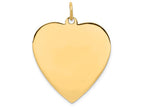 FJC Finejewelers 14k Yellow Gold Plain .027 Gauge Engravable Heart Disc Charm