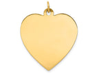 FJC Finejewelers 14k Yellow Gold Plain .027 Gauge Engravable Heart Disc Charm 28 x 33mm