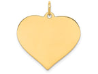 FJC Finejewelers 14k Yellow Gold Plain .013 Gauge Engravable Heart Disc Charm 24 x 25mm