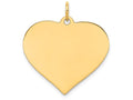 FJC Finejewelers 14k Yellow Gold Plain .018 Gauge Engravable Heart Disc Charm 24 x 25mm