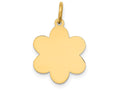 FJC Finejewelers 14k Yellow Gold Plain .013 Gauge Engravable Flower Disc Charm