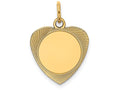 FJC Finejewelers 14k Yellow Gold Etched .013 Gauge Engravable Heart Disc Charm 15 x 21mm