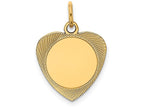 FJC Finejewelers 14k Yellow Gold Etched .018 Gauge Engravable Heart Disc Charm 15 x 21mm