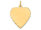 FJC Finejewelers 14k Yellow Gold Etched .013 Gauge Engravable Heart Disc Charm