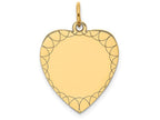 FJC Finejewelers 14k Yellow Gold Etched .018 Gauge Engravable Heart Disc Charm 17 x 23mm
