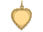 FJC Finejewelers 14k Yellow Gold Polished .013 Gauge Engravable Heart with Rope Disc Charm