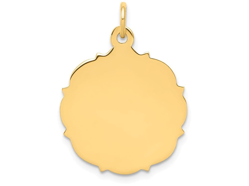 FJC Finejewelers 14k Yellow Gold Plain .018 Gauge Engravable Disc Charm