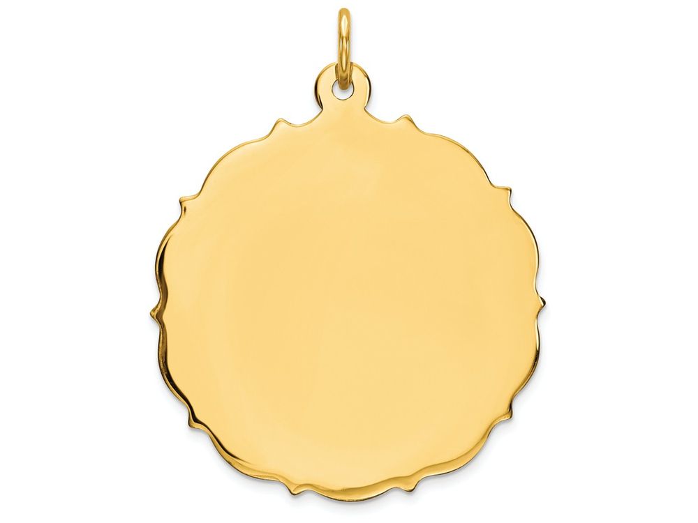 FJC Finejewelers 14k Yellow Gold Plain .013 Gauge Engravable Disc Charm