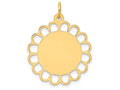 FJC Finejewelers 14k Yellow Gold Plain .018 Gauge Engravable Flower Disc Charm