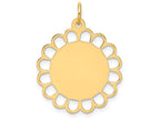 FJC Finejewelers 14k Yellow Gold Plain .018 Gauge Engravable Flower Disc Charm
