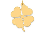 FJC Finejewelers 14k Yellow Gold Plain .018 Gauge Engravable Clover Disc Charm 27 x 37mm