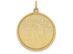 FJC Finejewelers 14k Yellow Gold Patterned .018 Gauge Circular Engravable Disc Charm