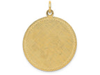 FJC Finejewelers 14k Yellow Gold Patterned .018 Gauge Circular Engravable Disc Charm with Satin Back