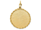 FJC Finejewelers 14k Yellow Gold Patterned .013 Gauge Engravable Disc Rope Charm with Satin Back