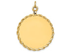 FJC Finejewelers 14k Yellow Gold Plain .013 Gauge Circular Engravable Disc with Rope Charm
