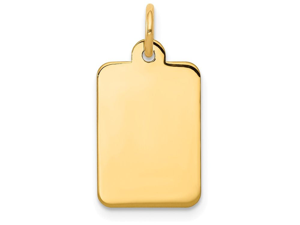 FJC Finejewelers 14k Yellow Gold Plain .011 Gauge Rectangular Engravable Disc Charm 10 x 20mm
