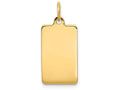 FJC Finejewelers 14k Yellow Gold Plain .035 Gauge Rectangular Engravable Disc Charm 11 x 23mm