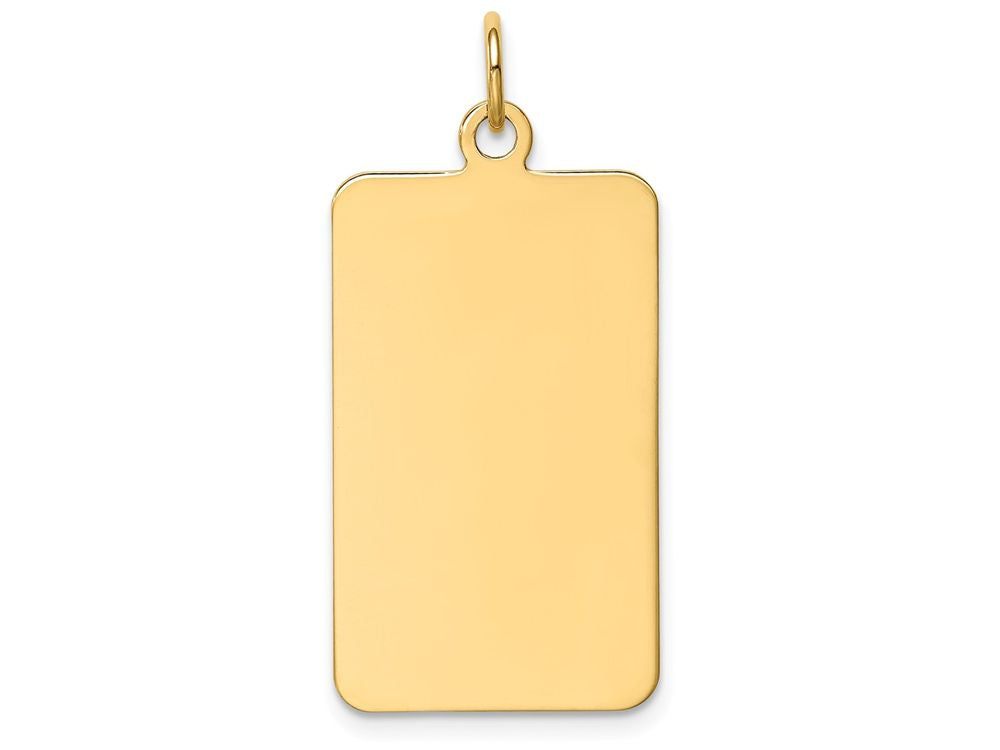 FJC Finejewelers 14k Yellow Gold Plain .035 Gauge Rectangular Engravable Disc Charm
