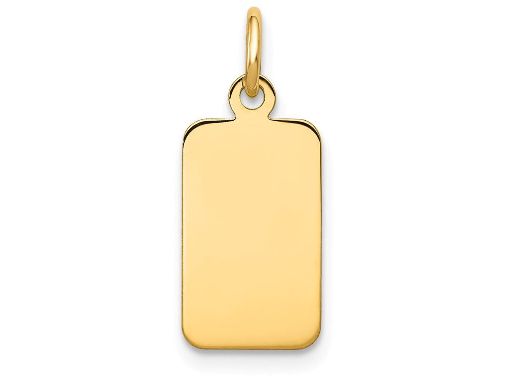 FJC Finejewelers 14k Yellow Gold Plain .018 Gauge Engravable Rectangular Disc Charm 8 x 21mm