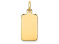 FJC Finejewelers 14k Yellow Gold Plain .018 Gauge Engravable Rectangular Disc Charm 8 x 21mm