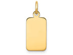FJC Finejewelers 14k Yellow Gold Plain .027 Gauge Engravable Rectangular Disc Charm