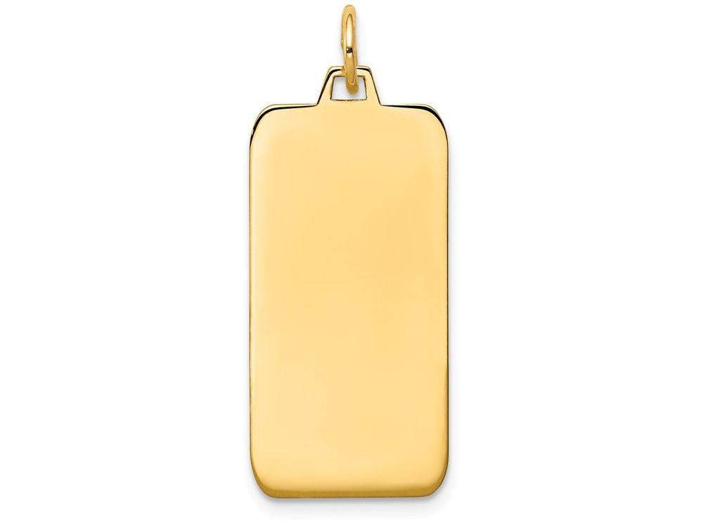 FJC Finejewelers 14k Yellow Gold Plain .011 Gauge Engravable Rectangular Disc Charm 13 x 32mm