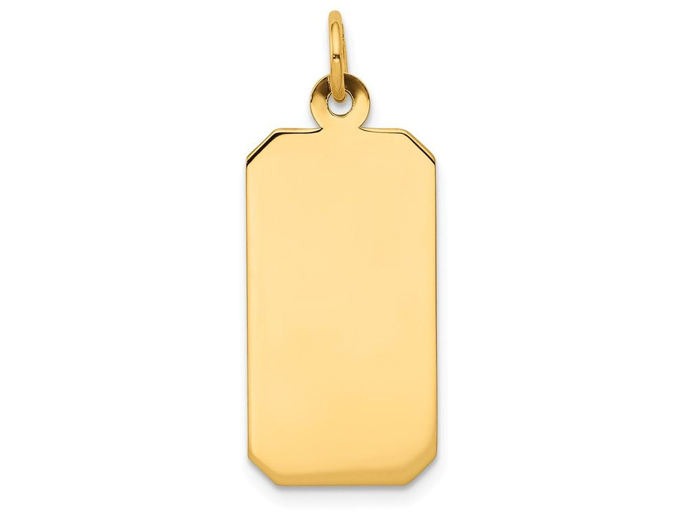 FJC Finejewelers 14k Yellow Gold Plain .009 Gauge Engravable Rectangular Disc Charm 11 x 28mm