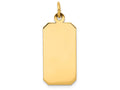 FJC Finejewelers 14k Yellow Gold Plain .013 Gauge Engravable Rectangular Disc Charm