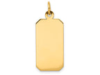 FJC Finejewelers 14k Yellow Gold Plain .027 Gauge Engravable Rectangular Disc Charm