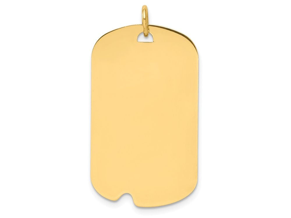 FJC Finejewelers 14k Yellow Gold Plain .011 Gauge Engraveable Dog Tag with Notch Disc Charm 18 x 34mm