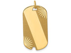 FJC Finejewelers 14k Yellow Gold Patterned .013 Gauge Engravable Dog Tag Disc Charm 15 x 32mm