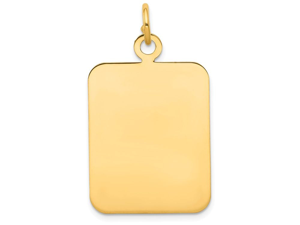FJC Finejewelers 14k Yellow Gold Plain Rectangular .018 Gauge Engravable Disc Charm