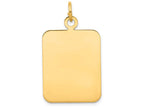 FJC Finejewelers 14k Yellow Gold Plain Rectangular .035 Gauge Engravable Disc Charm