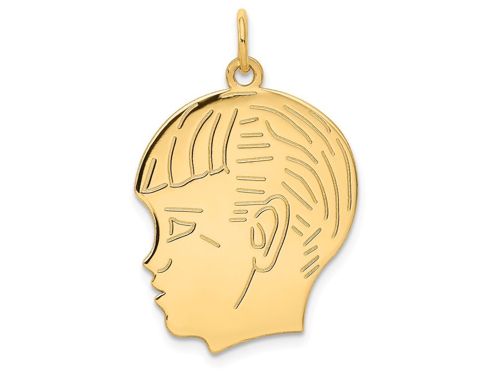 FJC Finejewelers 14k Yellow Gold Boy Head Charm 0.018 gauge 20 x 30mm