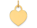 FJC Finejewelers 14k Yellow Gold Small Engravable Heart Charm 12 x 19mm