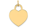 FJC Finejewelers 14k Yellow Gold Large Engravable Heart Charm