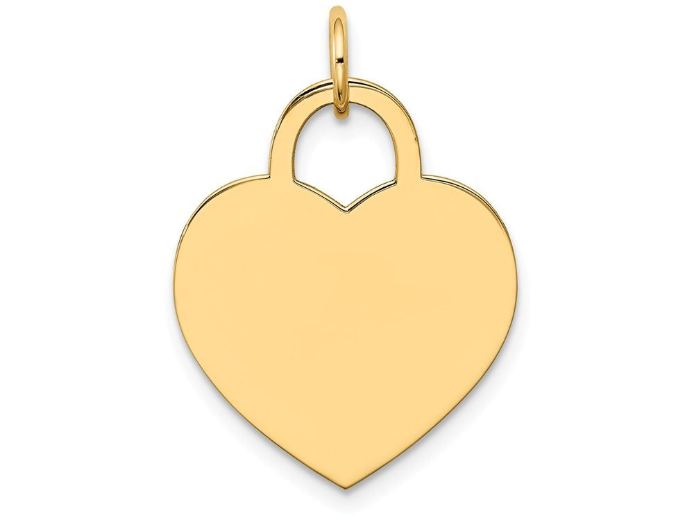 FJC Finejewelers 14k Yellow Gold Large Engravable Heart Charm 0.035 gauge 18 x 25mm