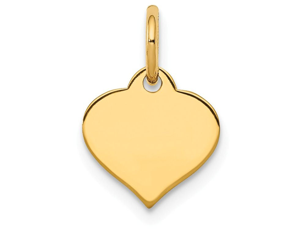 FJC Finejewelers 14k Yellow Gold Heart Disc Charm 10 x 14mm 0.018 gauge