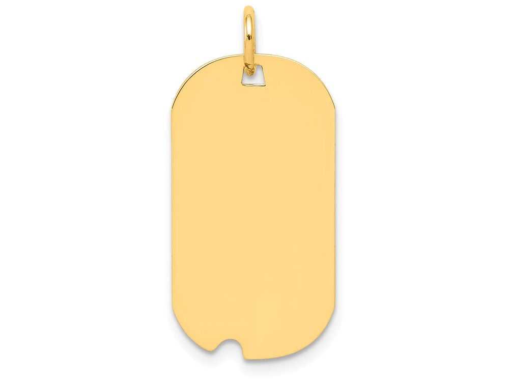 FJC Finejewelers 14k Yellow Gold Plain .035 Gauge Engravable Dog Tag with Notch Disc Charm