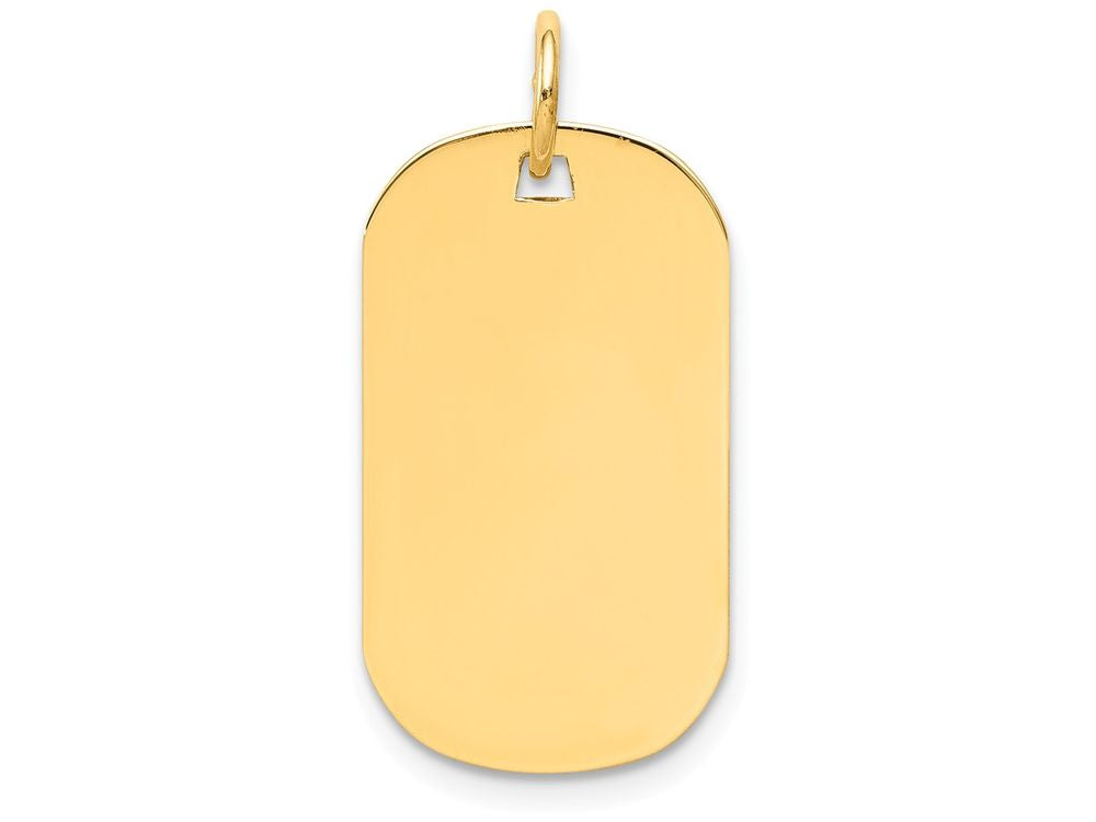 FJC Finejewelers 14k Yellow Gold Plain .018 Gauge Engraveable Dog Tag Disc Charm