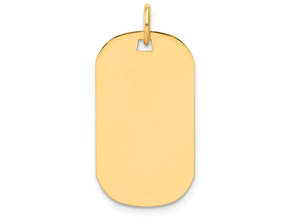 FJC Finejewelers 14k Yellow Gold Solid Plain .018 Gauge 14 x 26mm Engraveable Dog Tag Disc Charm
