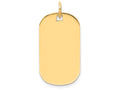 FJC Finejewelers Solid 14k Yellow Gold Plain .011 Gauge 14 x 27mm Engraveable Dog Tag Disc Charm