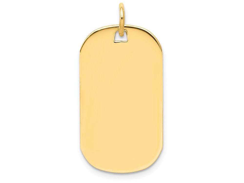 FJC Finejewelers Solid 14k Yellow Gold Plain .027 Gauge 14 x 27mm Polished Engraveable Dog Tag Disc Charm